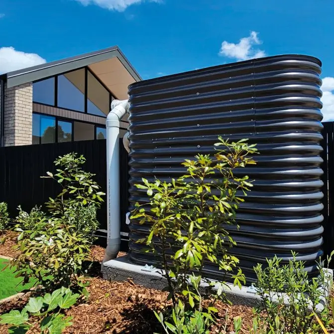 Concrete Water Tanks Whangarei installed on residential property.